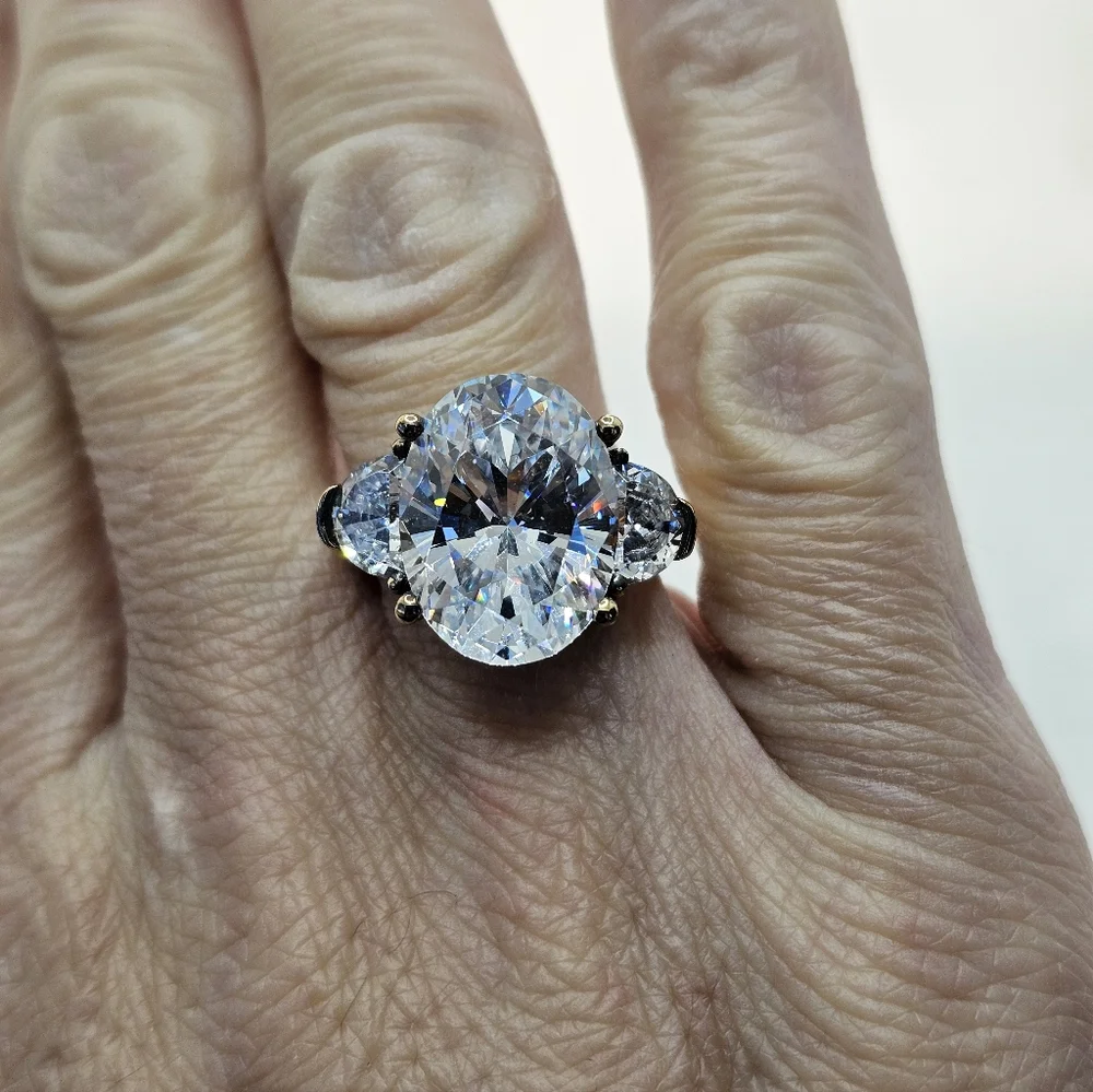 Victoria Wieck Vintage Real Quartz Ring Gold Vermeil Size 8! RARE - Picture 9 of 11